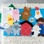 cute felt farm set spread on felt mat