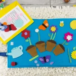 felt flower set assembled on mat