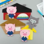 3 Little Pigs felt board circle time pieces